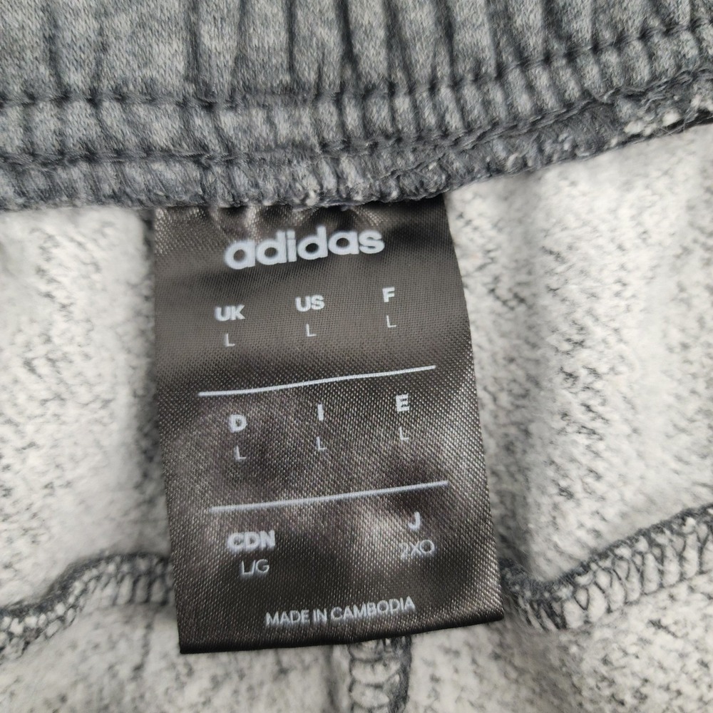 Adidas Mens Large | Gray 3-Stripe Fleece Joggers Sweatpants Athleisure Gray - Picture 6 of 7